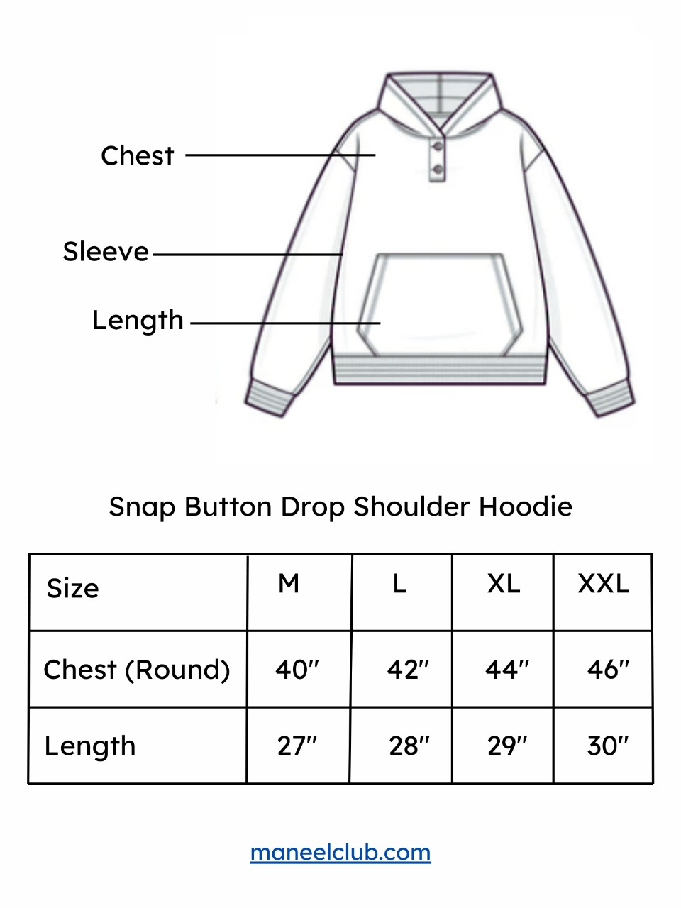 Snap Button Drop Shoulder Hoodie - Image 5
